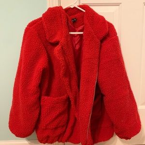 Zaful Red teddy jacket!
